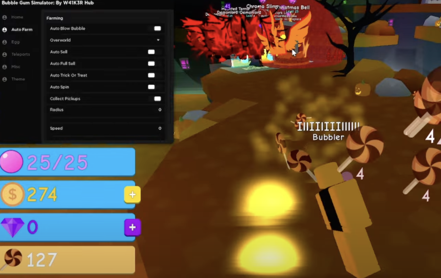 Roblox Bubble Gum Simulator Script W41K3R Hub GUI