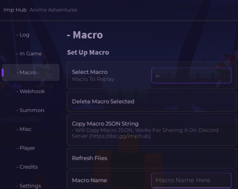 Roblox Anime Adventures Script Imp Hub GUI