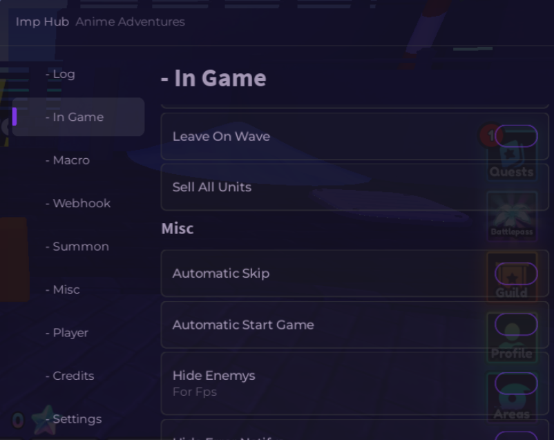 Roblox Anime Adventures Script Imp Hub GUI