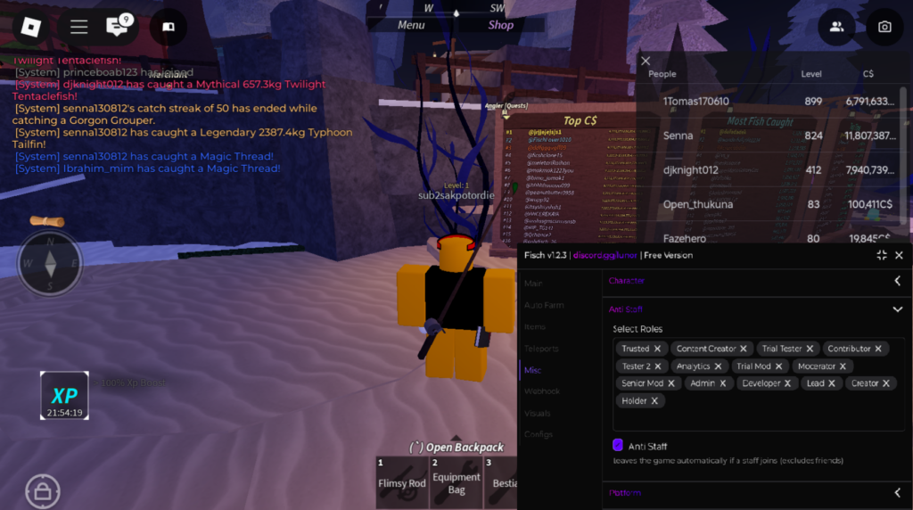 Roblox Fisch Script Lunor Hub GUI