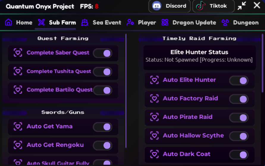 Roblox Blox Fruits Script Quantum Onyx Project Hub GUI