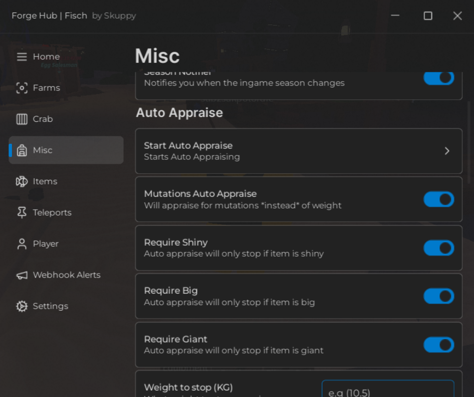 Roblox Fisch Script Forge Hub GUI