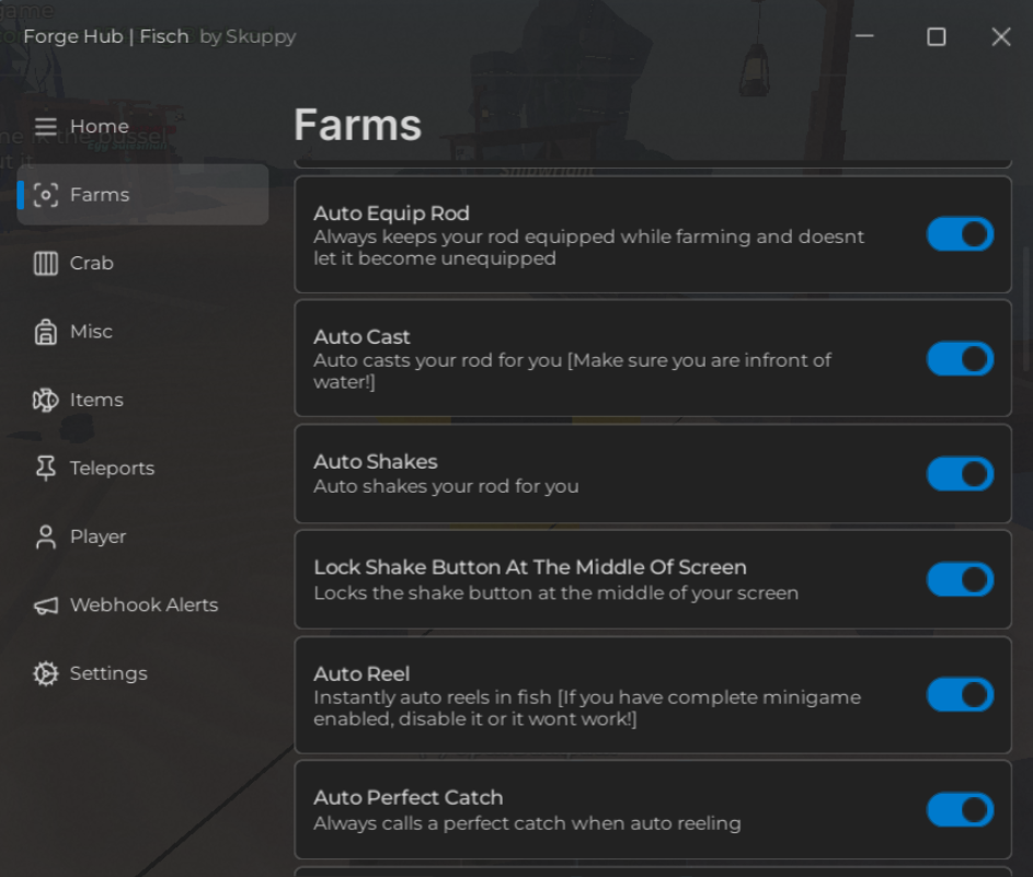 Roblox Fisch Script Forge Hub GUI