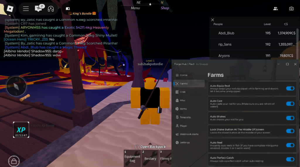Roblox Fisch Script Forge Hub GUI