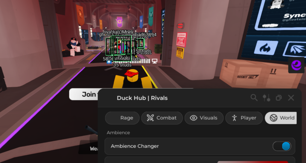 rivals script esp with duck hub GUI