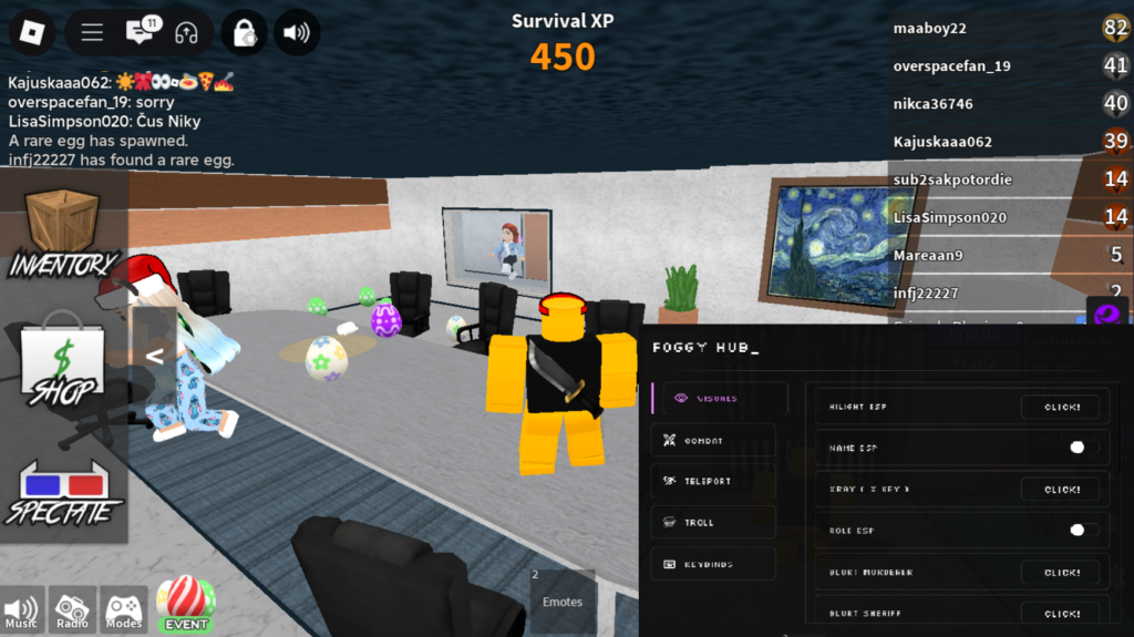 Roblox Murder Mystery 2 Script Foggy Hub GUI