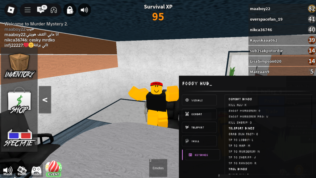 Roblox Murder Mystery 2 Script Foggy Hub GUI