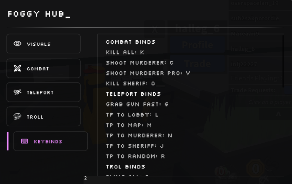 Roblox Murder Mystery 2 Script Foggy Hub GUI