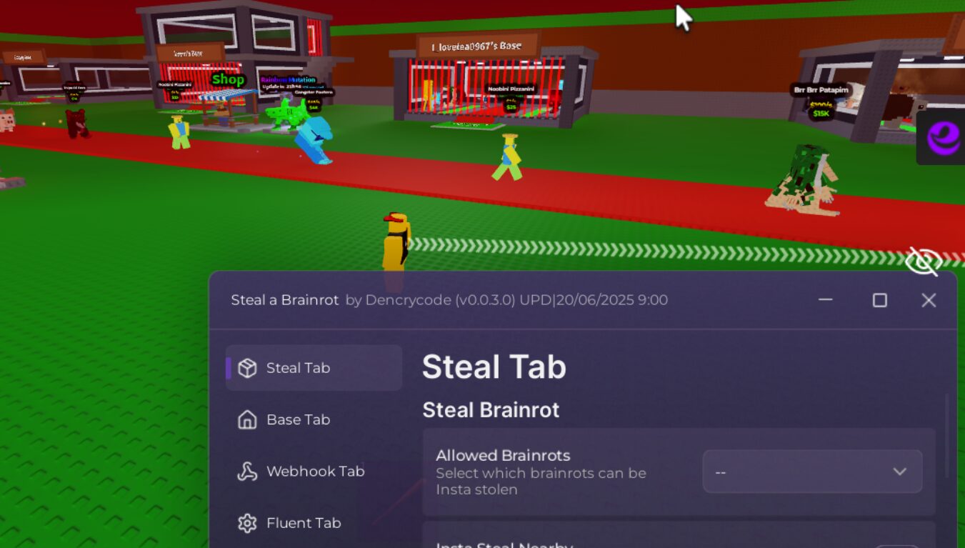 steal a brainrot script gui