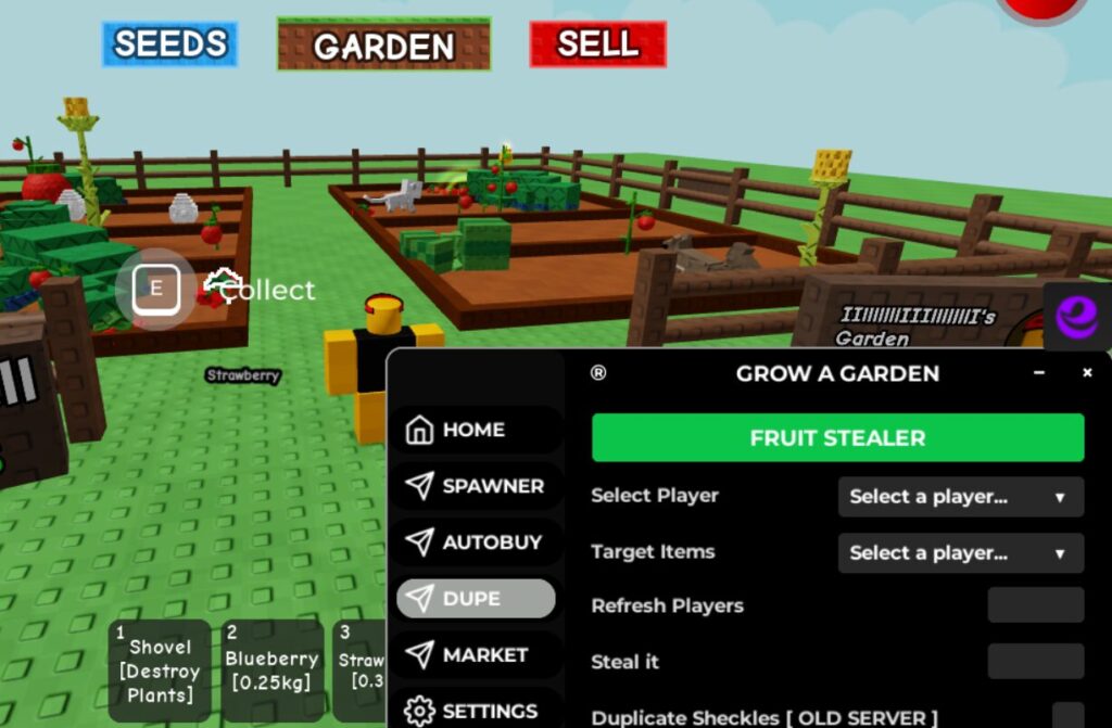 grow a garden script roblox gui