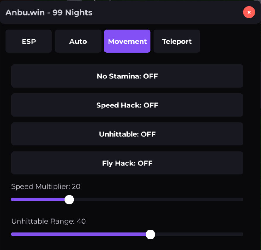 99 Nights in The Forest Anbu GUI KEYLESS Script