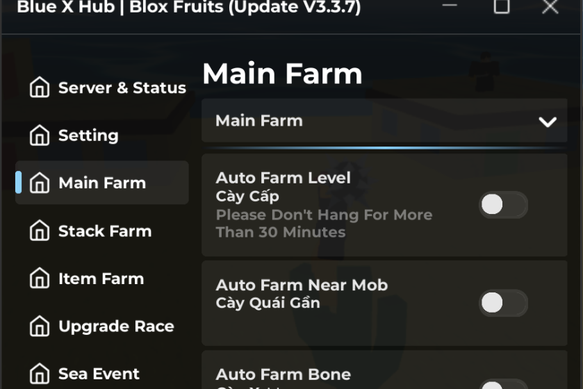  NO KEY Blox Fruits Script BlueX GUI OP Autofarm